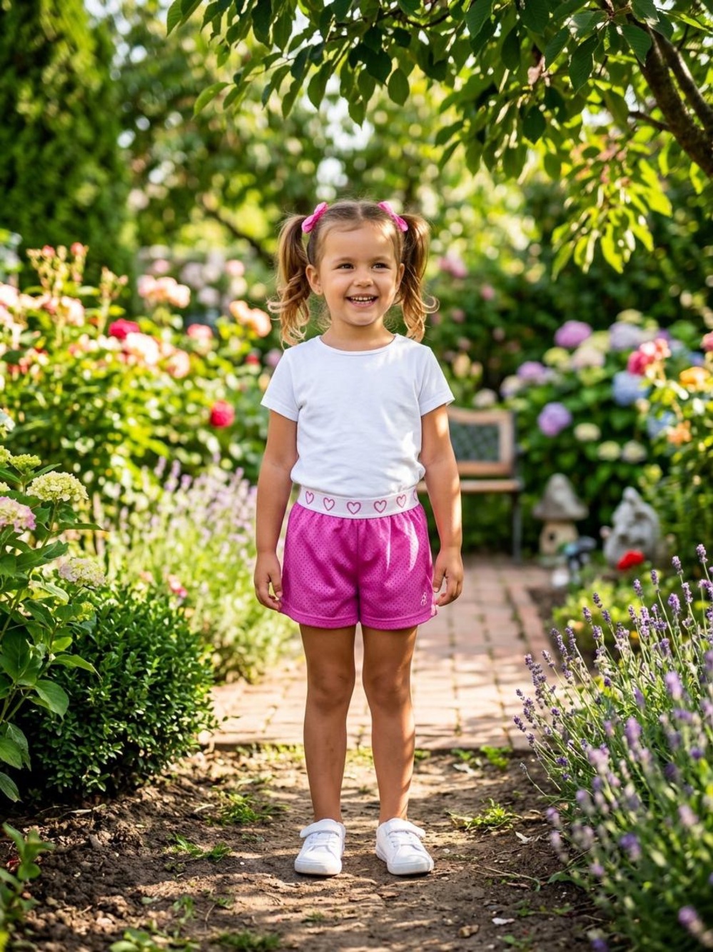 jumping beans Pink Heart-Waist Athletic Shorts